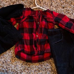 3 piece Buffalo plaid outfit